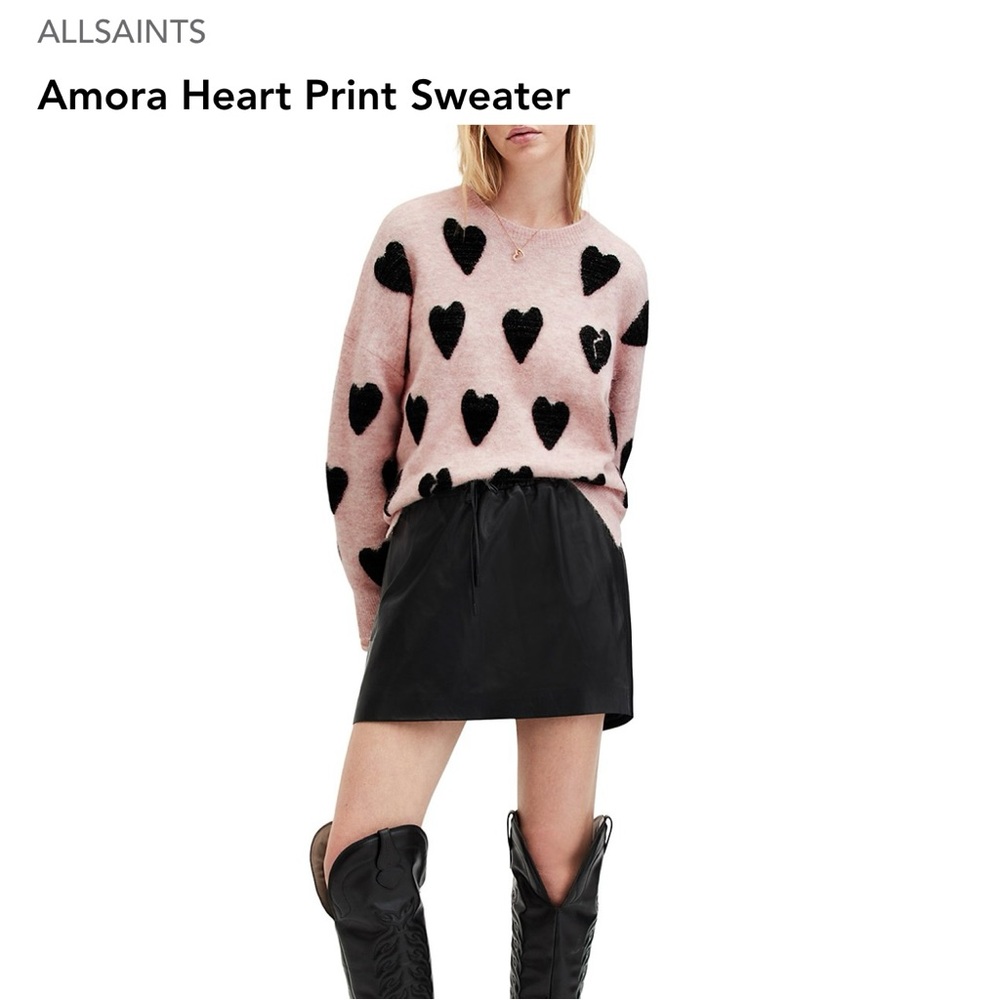 Allsaints Amora Heart Print sweater, new with tag - Picture 2 of 9